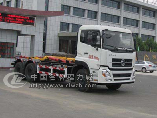 國(guó)五東風(fēng)天龍后雙橋車(chē)廂可卸式垃圾車(chē)