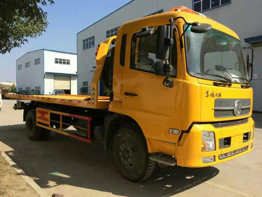 東風天錦一拖二平板清障車